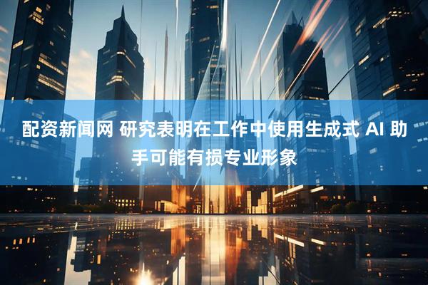 配资新闻网 研究表明在工作中使用生成式 AI 助手可能有损专业形象